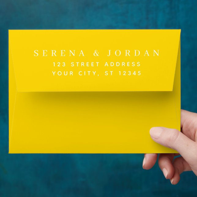SIMPLE STYLISH MODERN CUSTOMIZED WEDDING YELLOW ENVELOPE (Hand)