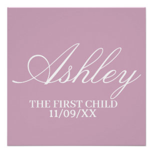 SIMPLE STYLISH MODERN ELEGANT FAMILY BABY NAME  POSTER