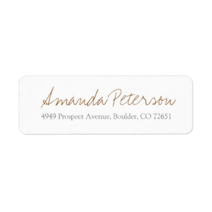 Simple Stylish Modern Gold Script Return Address