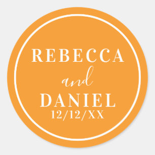 Simple Stylish Modern Minimal Monogram Wedding Classic Round Sticker