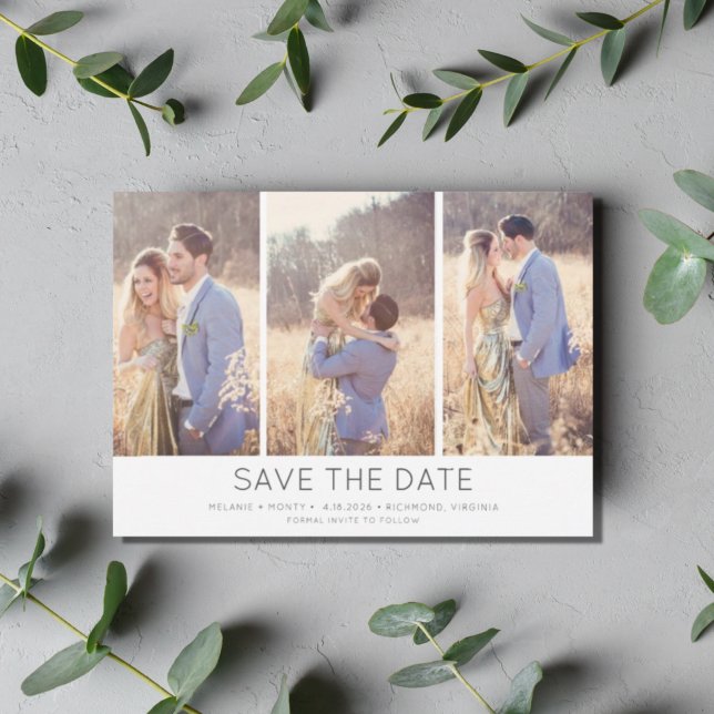 Simple Stylish Modern Multi Photo Wedding Save The Date (Creator Uploaded)