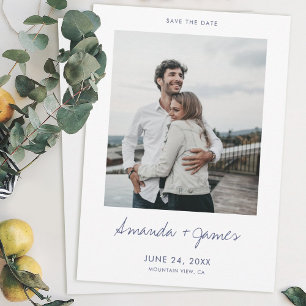 Simple Stylish Modern Photo Wedding Save the Date