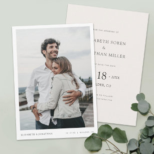 Simple Stylish Modern Photo Wedding Save the Date Invitation