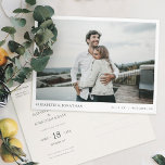 Simple Stylish Modern Photo Wedding Save the Date Invitation Postcard<br><div class="desc">This simple, stylish modern photo wedding save the date postcard template features your names, date and wedding locale beneath your photo. You might choose to change the font, punctuation or color used for various text elements of this design on the front and/or back. For example, you might choose to give...</div>