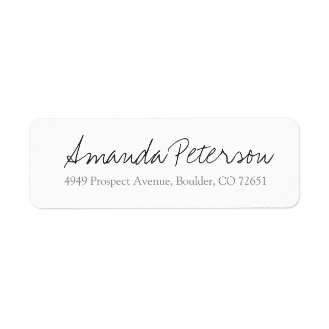 Simple Stylish Modern Script Return Address (Front)