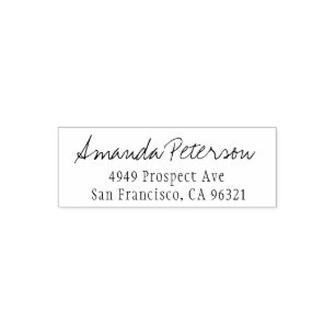 Simple Stylish Modern Script Return Address Self-inking Stamp