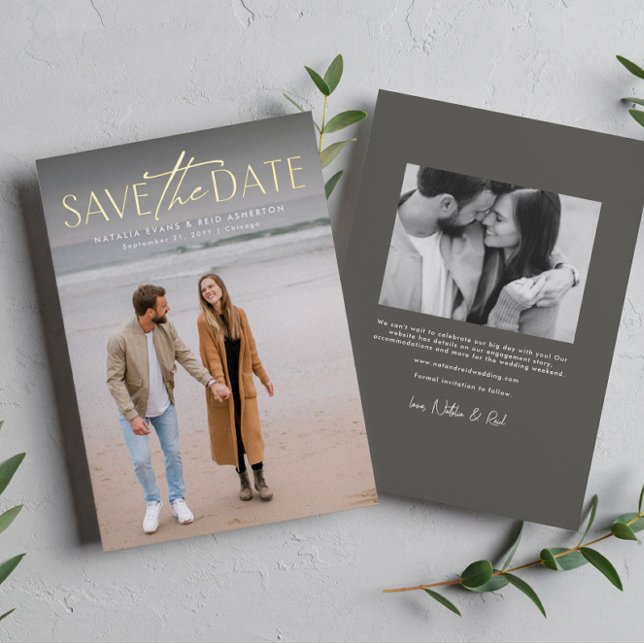 Simple stylish modern vertical photo save the date (Creator Uploaded)