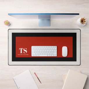 Simple Stylish Monogram Colour Block Desk Mat