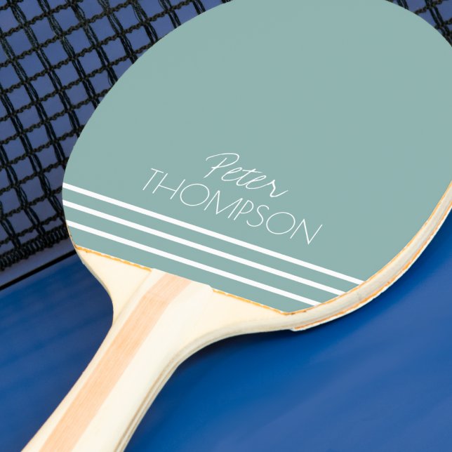 Simple & Stylish Monogram on teal blue Ping Pong Paddle (Creator Uploaded)