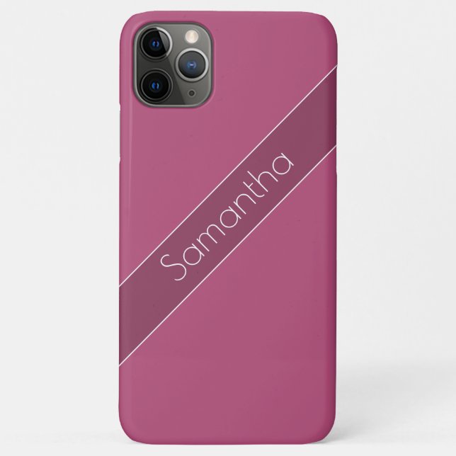 Simple Stylish Name Only Two-Tone Mulberry Purple Case-Mate iPhone Case (Back)
