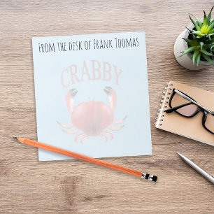 Simple Stylish Nature Crabby Crab Typography Notepad