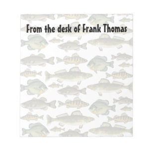 Simple Stylish Nature Fisherman Angler Fish Notepad