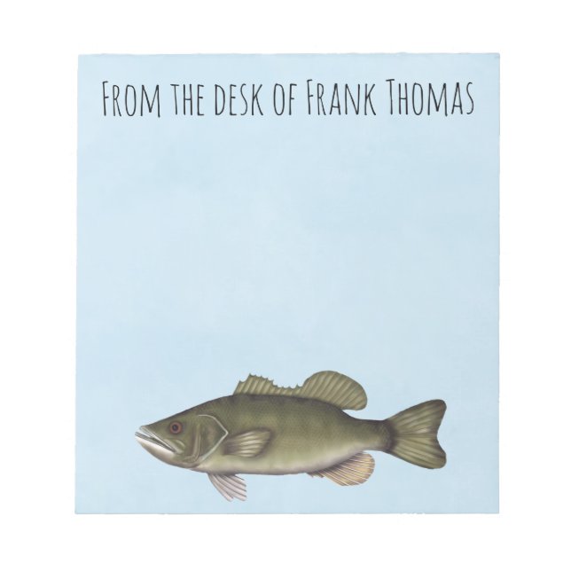 Simple Stylish Nature Fishing Angler Fisherman Notepad (Front)