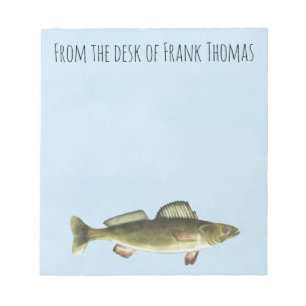Simple Stylish Nature Walleye Fish Fishing Angler Notepad