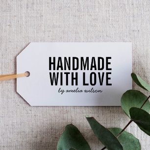 Simple Stylish Personalise Handmade with Love Self-inking Stamp