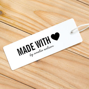 Simple Stylish Personalise Heart Made with Love Self-inking Stamp