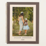 Simple Stylish Personalised Photo Boho Brown Planner<br><div class="desc">Plan your days, weeks, and months with this simple and stylish undated coffee brown planner featuring your favourite photo and personalised with your name. Great gift idea.</div>