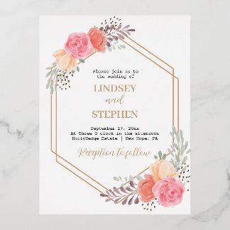 Simple Stylish Rose Wedding Invitation