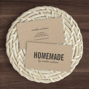 Simple Stylish Rustic Homemade Kraft Business Card