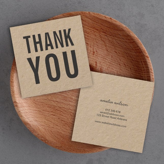 Simple Stylish Rustic Thank You Kraft (Creator Uploaded)