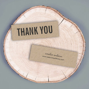 Simple Stylish RusticThank You Kraft Mini Business Card