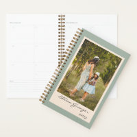 Simple Stylish Sage Green Personalised Photo 2025