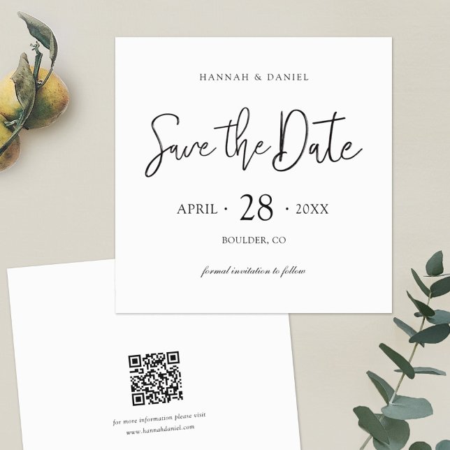 Simple Stylish Square Save the Date Wedding Card (Creator Uploaded)
