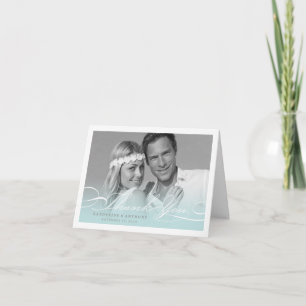 Simple Stylish Thank You Script Wedding Photo Card