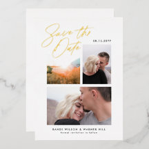 Simple & Stylish Three Photo Save the Date