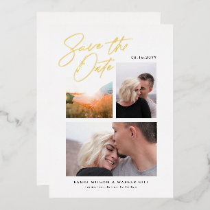 Simple & Stylish Three Photo Save the Date 
