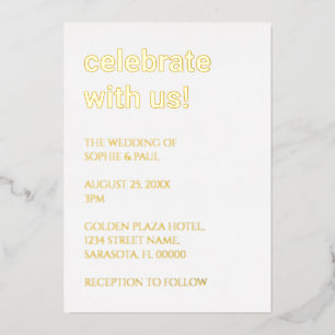Simple Stylish Wedding Foil Invitation