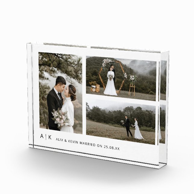Simple Stylish Wedding Memory Keepsake Photo Block (Right)