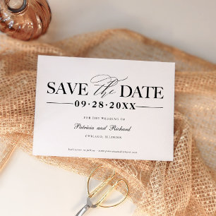 Simple Stylish Wedding Save the Date Non Photo  Invitation