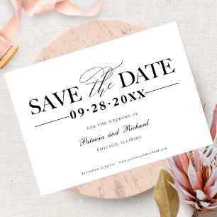 Simple Stylish Wedding Save The  Date Non Photo Invitation