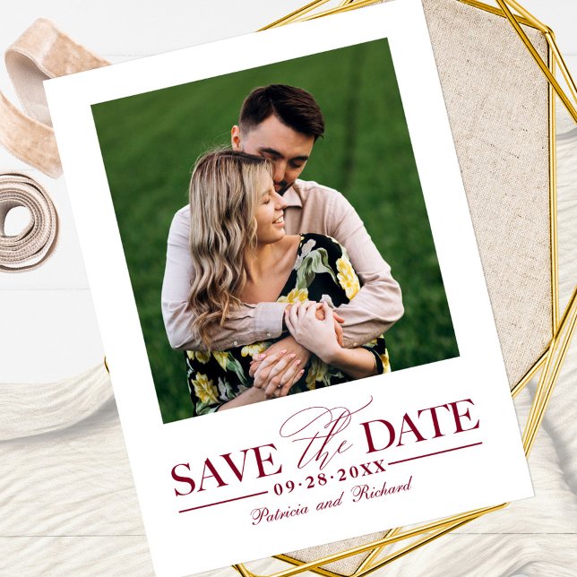 Simple Stylish Wedding Save The Date Photo Postcard (Creator Uploaded)