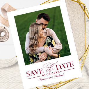 Simple Stylish Wedding Save The Date Photo Postcard
