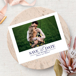Simple Stylish Wedding Save The Date Photo Postcard