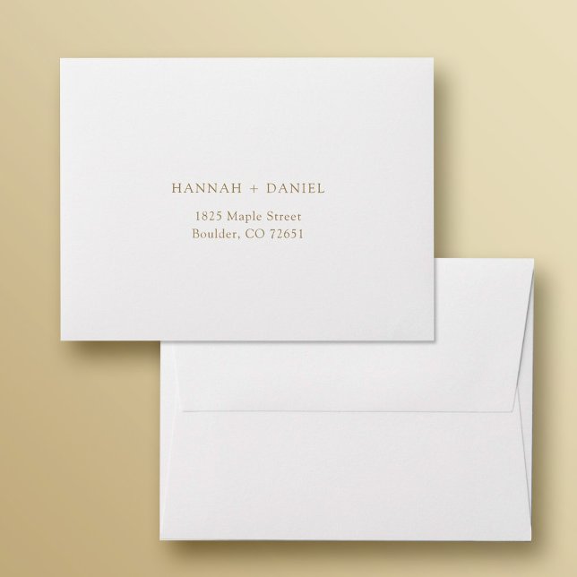 Simple Stylish White Wedding Return Address RSVP Envelope (Creator Uploaded)