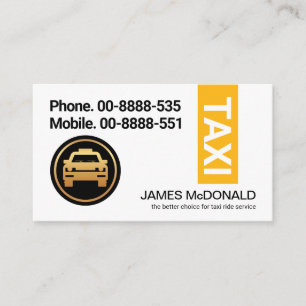 Simple Stylish Yellow Taxi Colour Tab Business Card