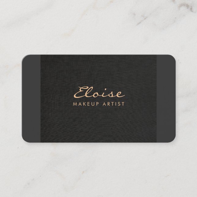 Simple Stylist & Makeup Artist Minimalistic Black Business Card (Front)