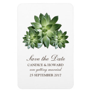 Simple Succulent Save the Date Flexi Magnet