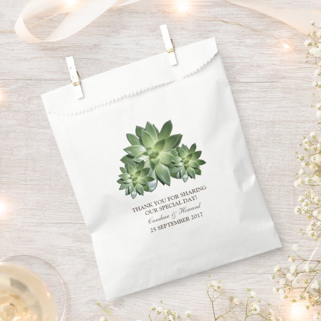 Simple Succulent Wedding Favour Bags (Clipped)