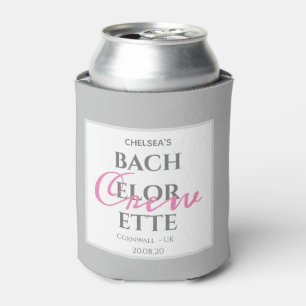 Simple Summer Grey Bachelorette Crew Party Can Cooler
