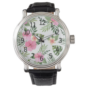 Simple Summer Tropical Floral Men's Watch