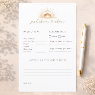 Simple Sun Baby Shower Game Predictions & Advice