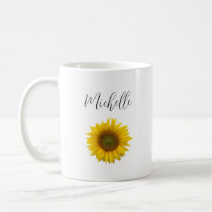 Simple Sunflower Elegant Script    Coffee Mug