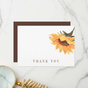 Simple Sunflower Funeral Celebration Thank You Card