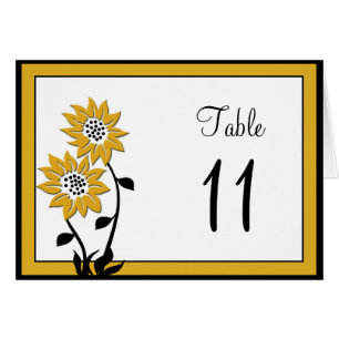 Simple Sunflowers Table Number Card