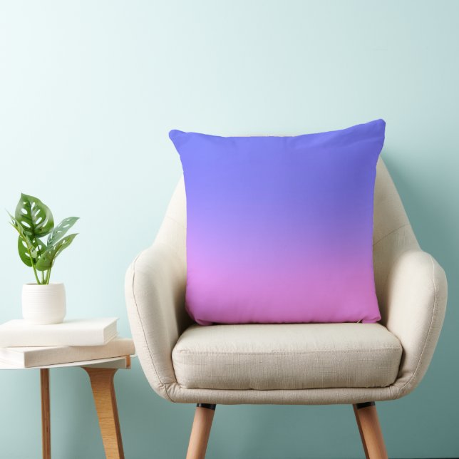 Simple Sunset Ombre Effect Blue & Pink  Cushion (Chair)