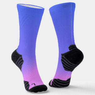 Simple Sunset Ombre Effect Pink Blue Socks
